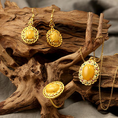 繁华似锦蜜蜡首饰套组