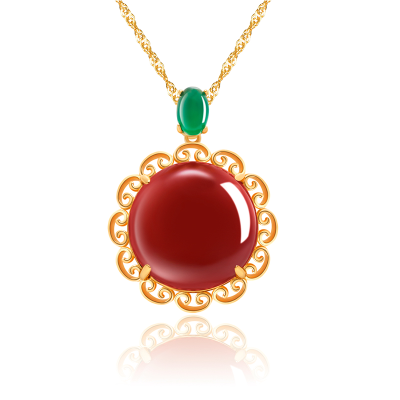 熙尊祥云红玛瑙吊坠